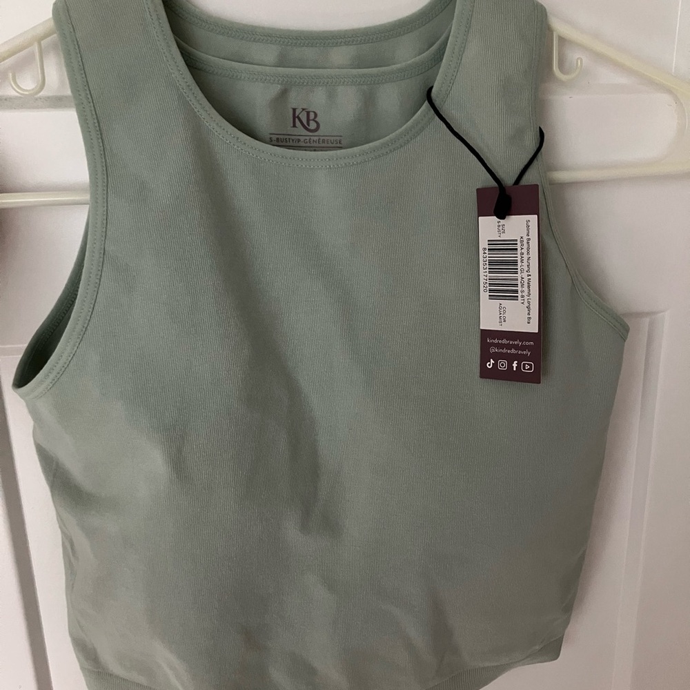 Kindred Bravely Sublime® Bamboo Maternity & Nursing Longline Bra Top Aqua Mist